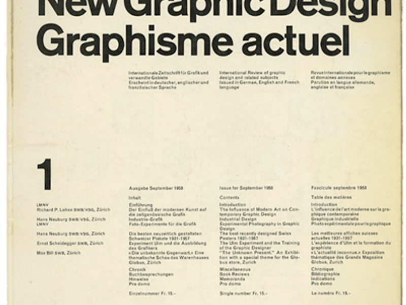 Neue Grafik / New Graphic Design (journal), 1958/1965