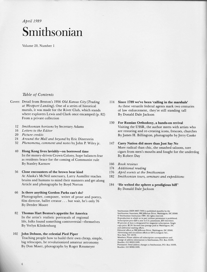 Smithsonian Magazine, 1989, showing the Thompson-designed nameplate and layout grid