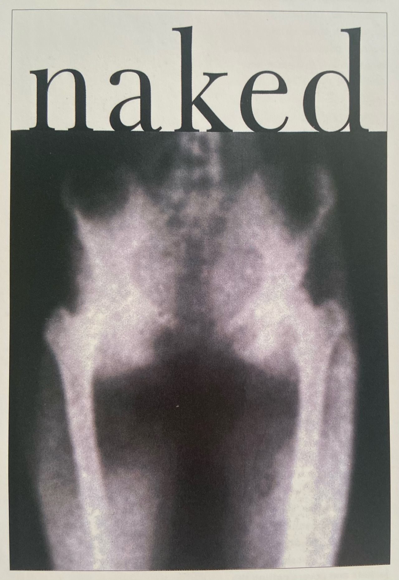 Naked board cover, David Sedaris (Little, Brown, 1997) — X-ray pelvis image, design by Chip Kidd