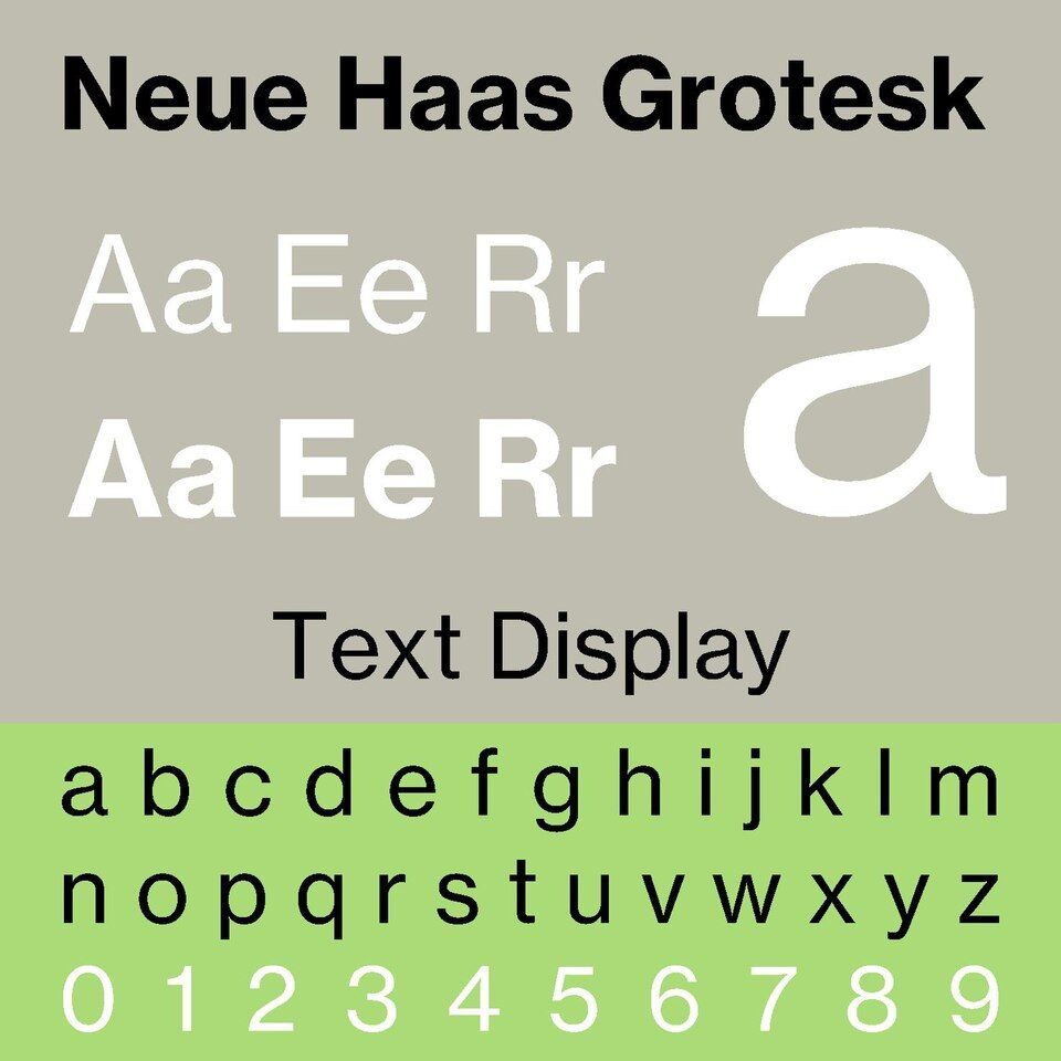 Neue Haas Grotesk digital restoration specimen, Christian Schwartz for Font Bureau, 2010