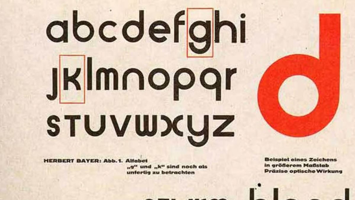 Herbert Bayer, Universal typeface proof sheet, c. 1926 — V&A collection