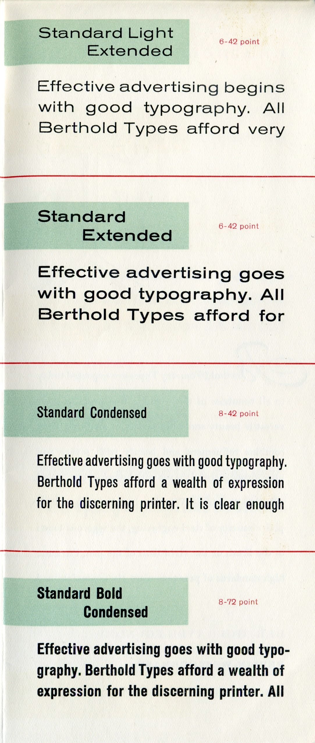 Akzidenz-Grotesk type specimen, Berthold, c.1898