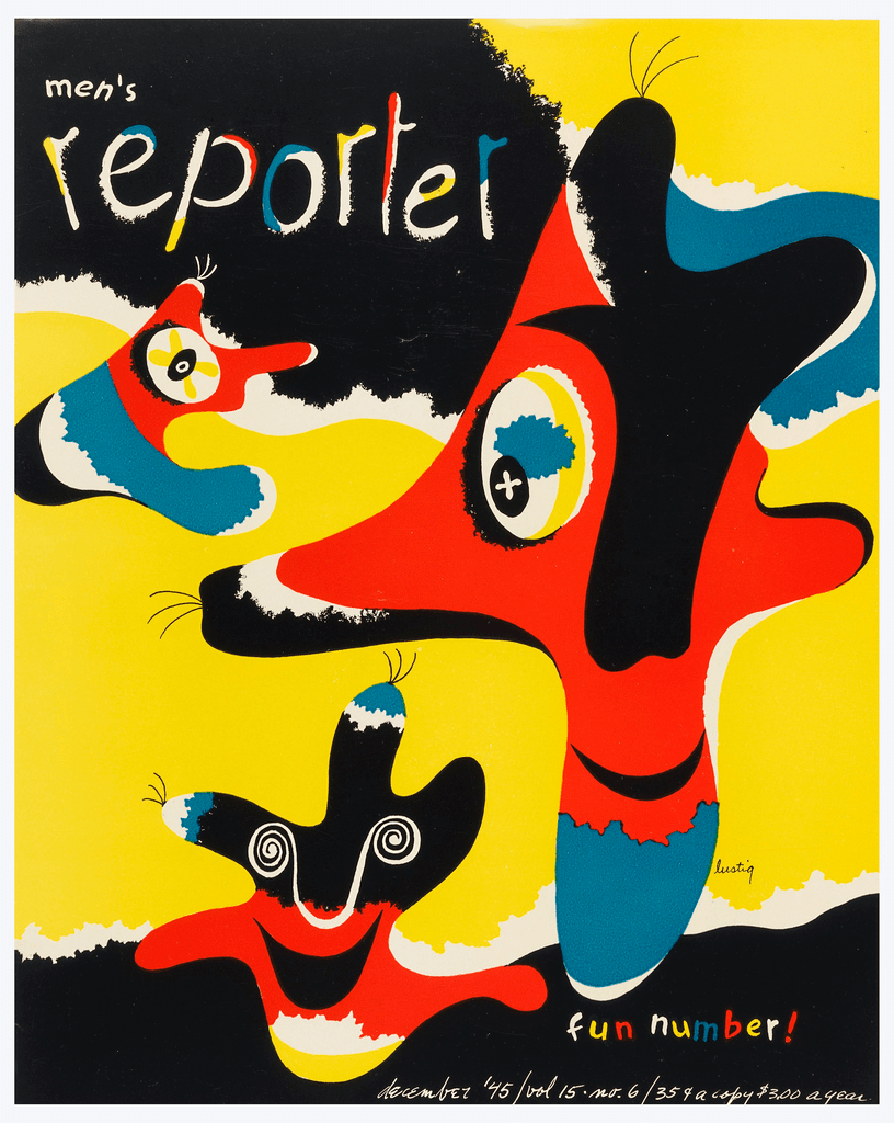 Men's Reporter magazine, December 1945, vol. 15 no. 6, cover design by Alvin Lustig