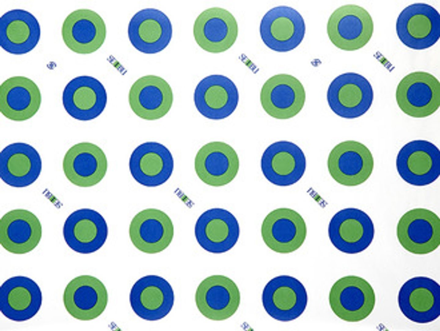Seibu Department Stores shopping bag design — concentric blue and green circles