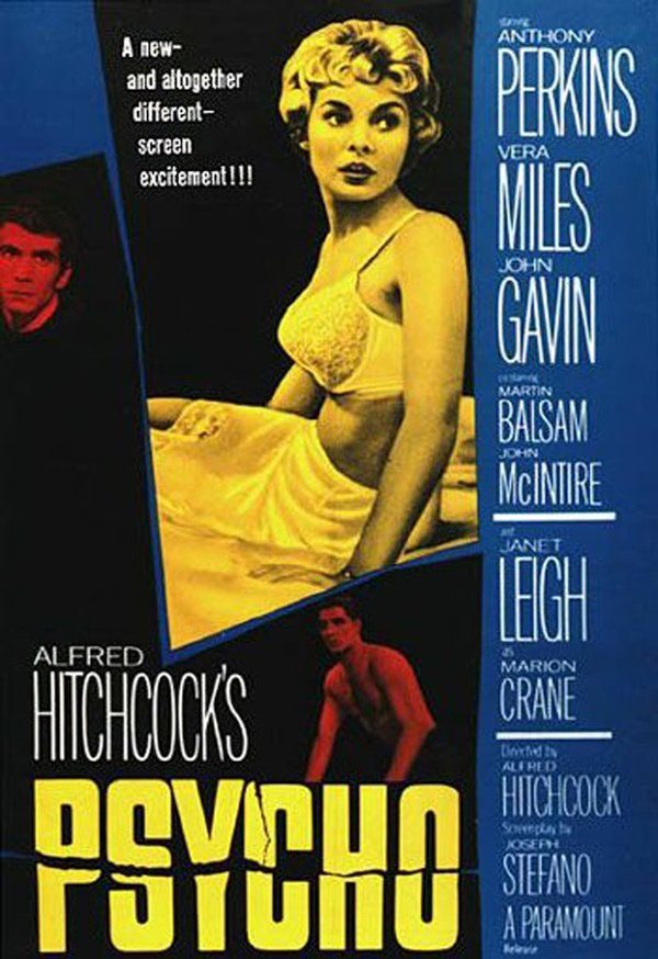 Psycho (1960) title sequence by Saul Bass — racing horizontal bars slicing through credit text