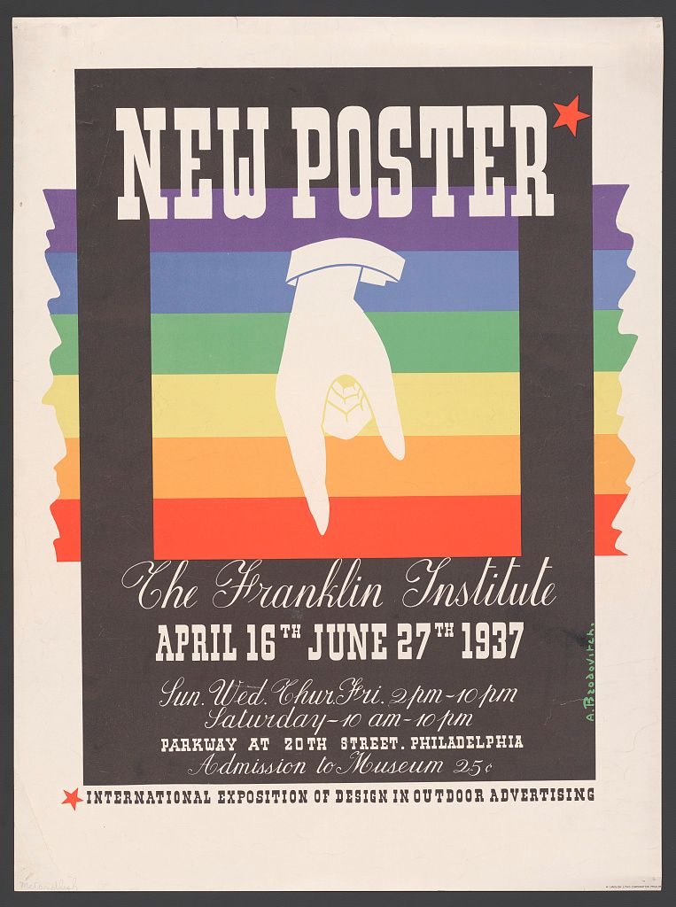 New Poster exhibition catalogue, Franklin Institute Philadelphia 1937, catalogue cover by Alexey Brodovitch