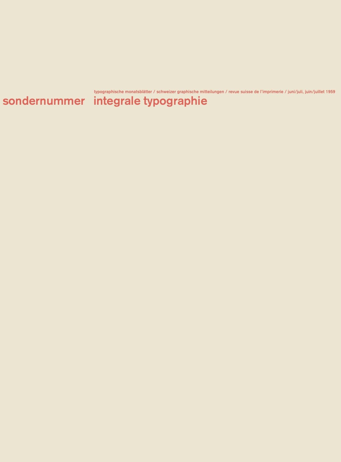 Typografische Monatsblätter June July 1959 cover designed by Emil Ruder