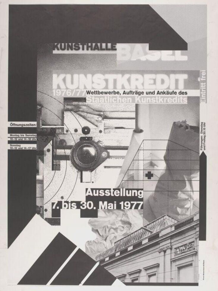 Kunsthalle Basel Kunstkredit 76–77 poster, 1977, by Wolfgang Weingart