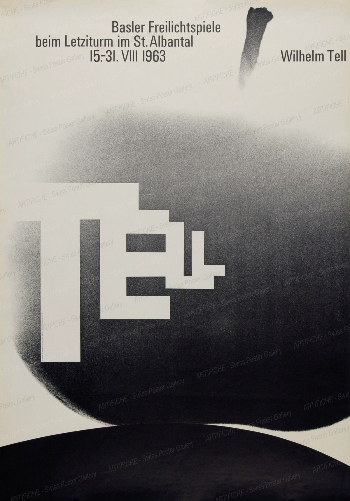 Wilhelm Tell, Basler Freilichtspiele 1963 poster by Armin Hofmann