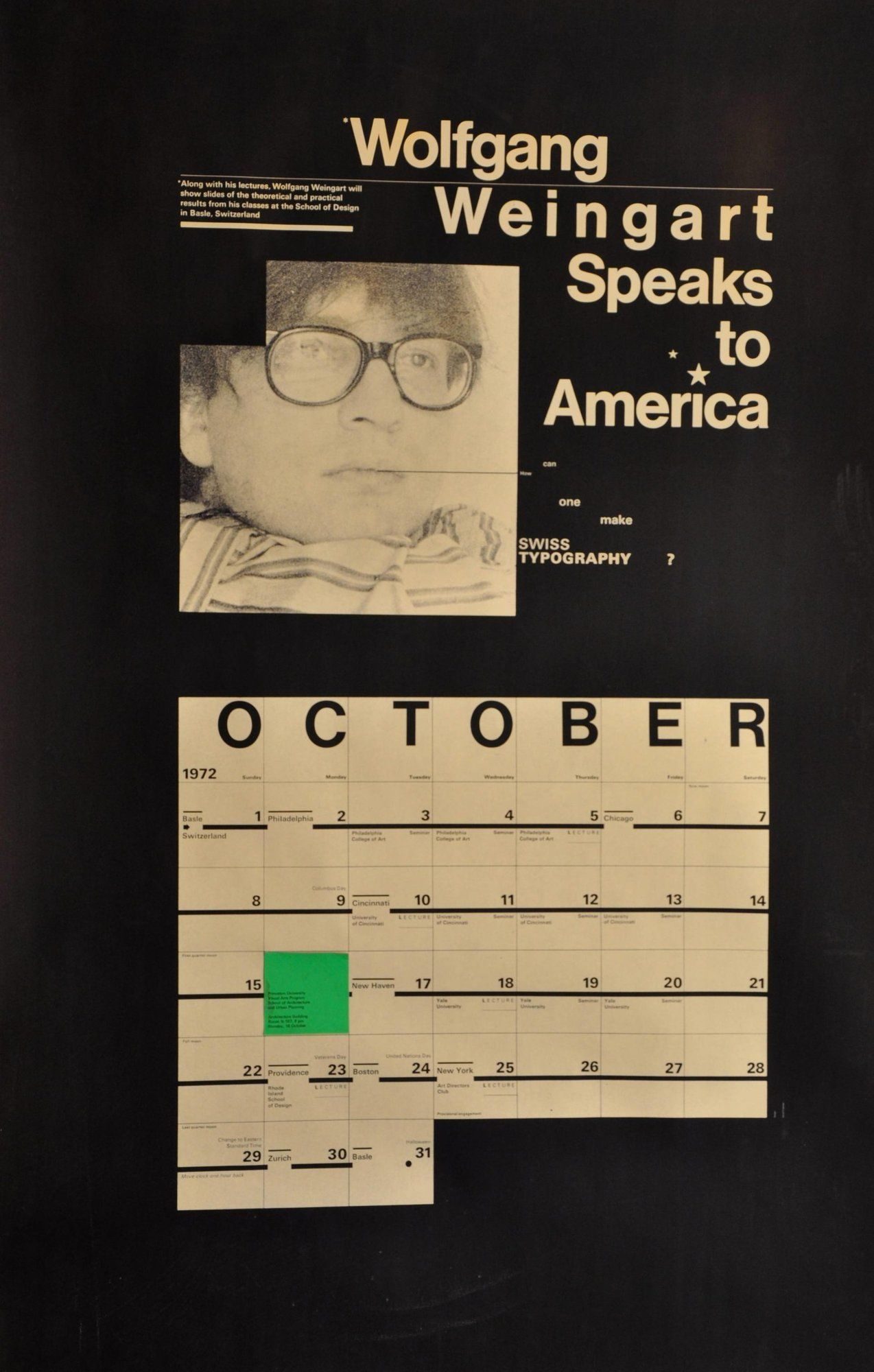 18 Didone lecture poster by Wolfgang Weingart, SFMOMA collection