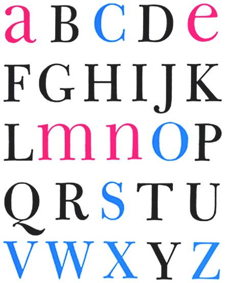 Alphabet 26 by Bradbury Thompson, 1950 — single-case typeface proposal