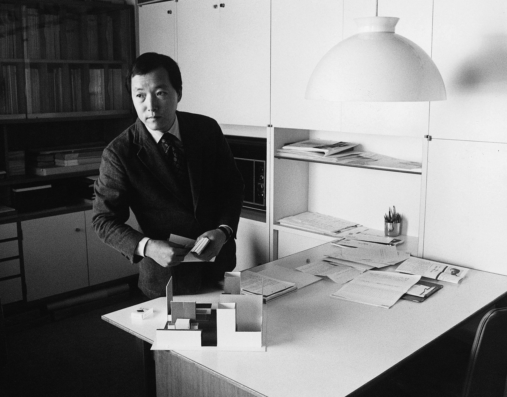 Ikko Tanaka in his Tokyo studio, c.1970