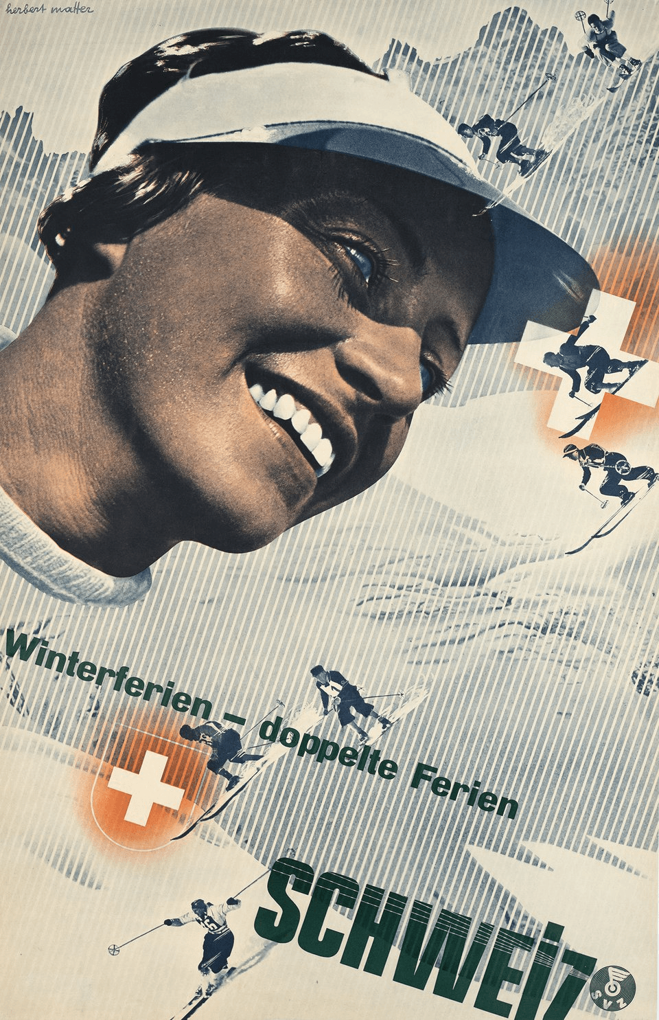 Winterferien poster, Herbert Matter, 1936